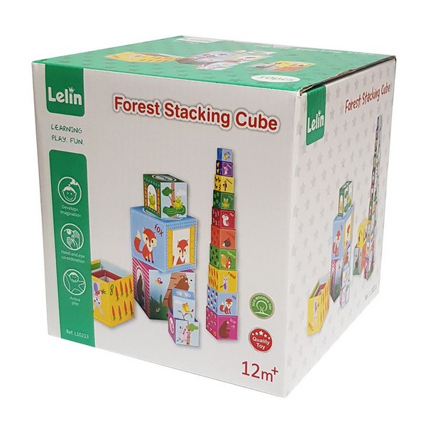 Продукт Lelin Toys Весели животни - Кула от картонени кубчета за най-малките - 0 - BG Hlapeta