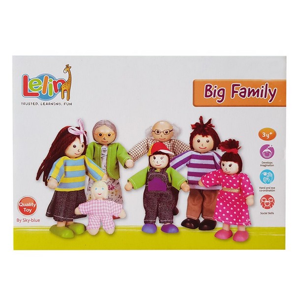 Продукт Lelin Toys Голямото семейство, 7 части - Комплект дървени кукли - 0 - BG Hlapeta