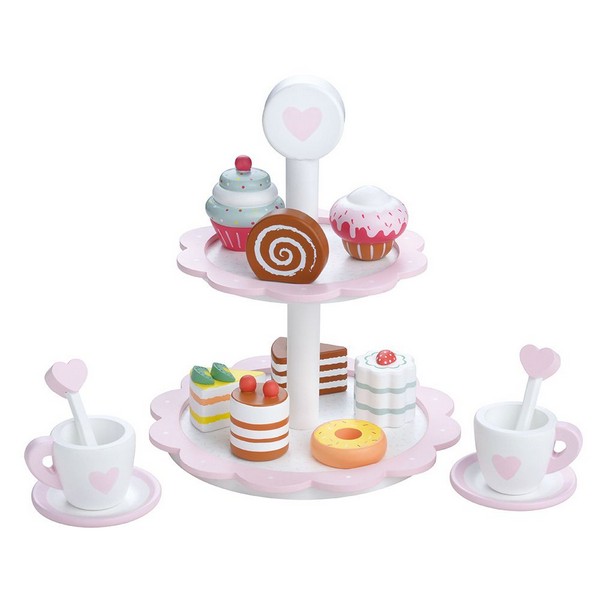 Продукт Lelin Toys Сервиз за кафе за двама, с поднос за сладки - Комплект за игра - 0 - BG Hlapeta