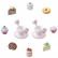 Lelin Toys Сервиз за кафе за двама, с поднос за сладки - Комплект за игра