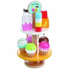 Lelin Toys - Детски дървен щанд за сладолед