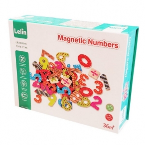 Lelin Toys Цифри и знаци - Дървени магнити