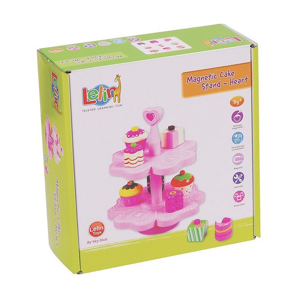 Продукт Lelin Toys Сърце - Дървени магнитни кексчета с поднос - 0 - BG Hlapeta