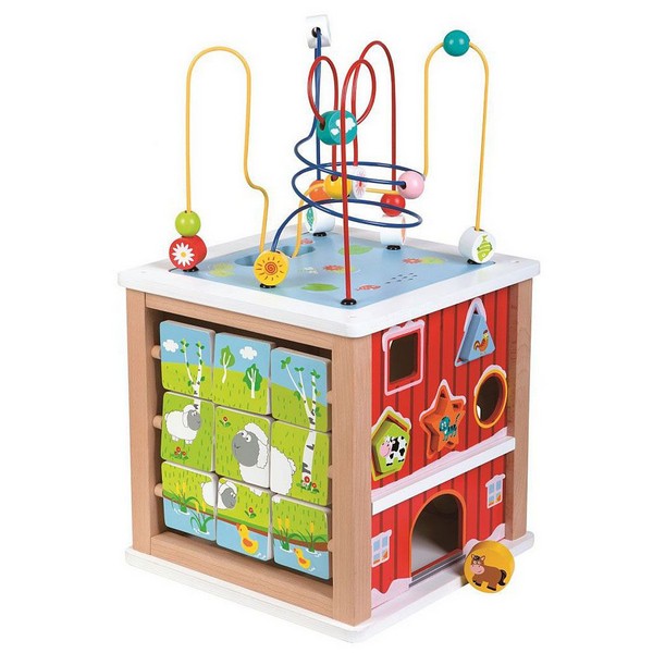 Продукт Lelin Toys Ферма - Голям дървен дидактически куб - 0 - BG Hlapeta
