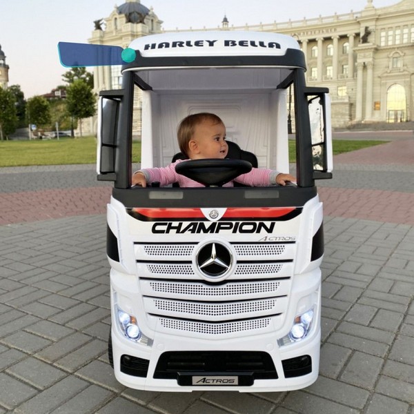 Продукт Акумулаторен камион Mercedes ACTROS Licensed 4X4, батерии 2X12V, меки гуми и кожена седалка - 0 - BG Hlapeta