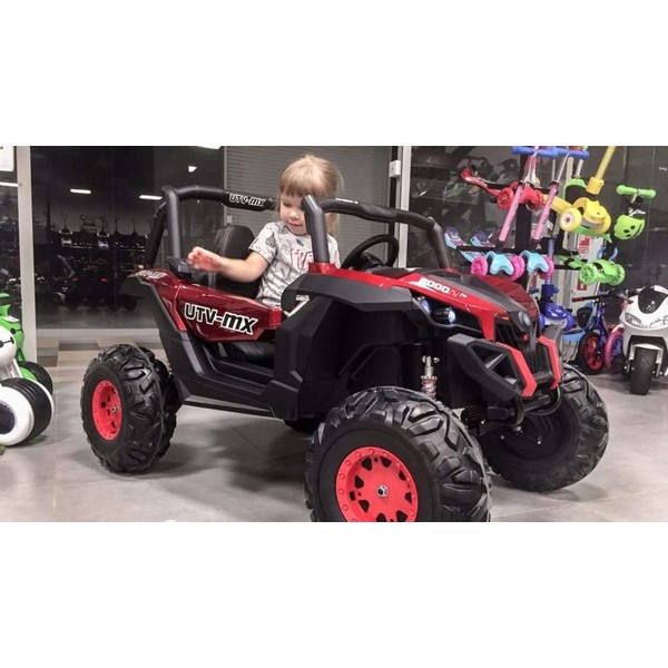 Продукт Двуместен акумулаторен джип SUPERSTAR 4Х4, батерии 24V с 2 кожени седалки, MP4 и меки гуми - 0 - BG Hlapeta