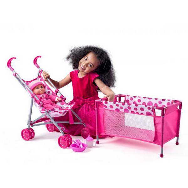 Продукт Woodyland Роузи - Кукла бебе, с количка, легло и аксесоари за хранене - 0 - BG Hlapeta