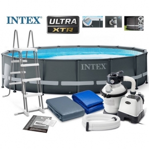 INTEX ULTRA XTR - басейн 549x132см. с помпа, стълба, покривало и подложка