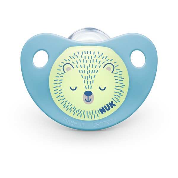 Продукт NUK NIGHT/DAY - биберон залъгалка силикон 18-36м., светеща + кутийка за съхранение и стерилизация в микровълнова - 0 - BG Hlapeta