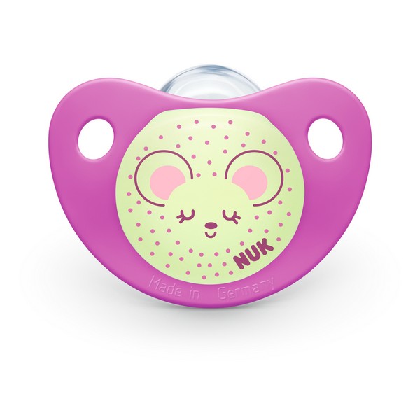 Продукт NUK NIGHT/DAY - биберон залъгалка силикон 18-36м., светеща + кутийка за съхранение и стерилизация в микровълнова - 0 - BG Hlapeta