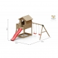 Продукт Fungoo GALAXY S  - дървена детска площадка с пързалка и 2 люлки - 1 - BG Hlapeta