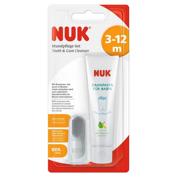 Продукт NUK  - пръстче за масаж + паста за зъби - 0 - BG Hlapeta