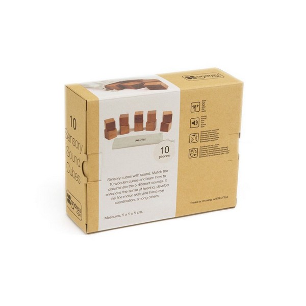 Продукт Andreu toys - Дървени сензорни кубчета, със звуци - 0 - BG Hlapeta