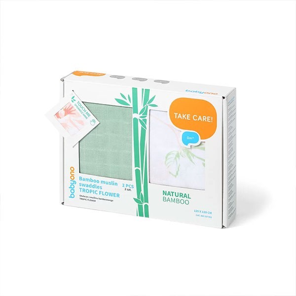 Продукт Babyono - Комплект бебешки пелени бамбук и муселин 120x120 см - 0 - BG Hlapeta