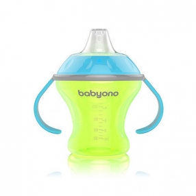Babyono Natural - Неразливаща чаша с мек накрайник 180 мл.