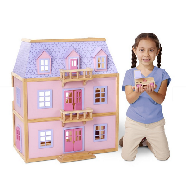 Продукт Melissa and Doug - Дървена къща за кукли с обзавеждане 3 етажа - 0 - BG Hlapeta