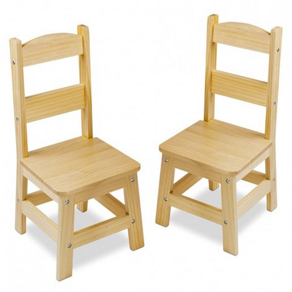 Продукт  Melissa&Doug - Дървени столове 2 броя светло дърво - 0 - BG Hlapeta