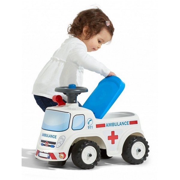 Продукт Falk Линейка - Детски камион без педали, отваряща се седалка и волан с клаксон  - 0 - BG Hlapeta
