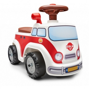 Falk Миниван винтидж - Детски камион без педали, отваряща се седалка и волан с клаксон – 
