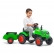 Falk - Детски трактор с ремарке, отварящ се капак и педали - зелен