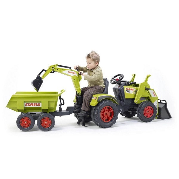 Продукт Falk Claas - Голям детски трактор с педали, ремарке, гребло и кофа  - 0 - BG Hlapeta