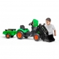 Продукт Falk - Детски трактор с едно гребло, ремарке, отварящ се капак и педали - зелен - 1 - BG Hlapeta
