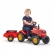 Falk - Детски трактор с ремарке, отварящ се капак и педали - червен