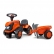 Falk - Бебешки трактор с ремарке, гребло и лопатка – оранжев 4