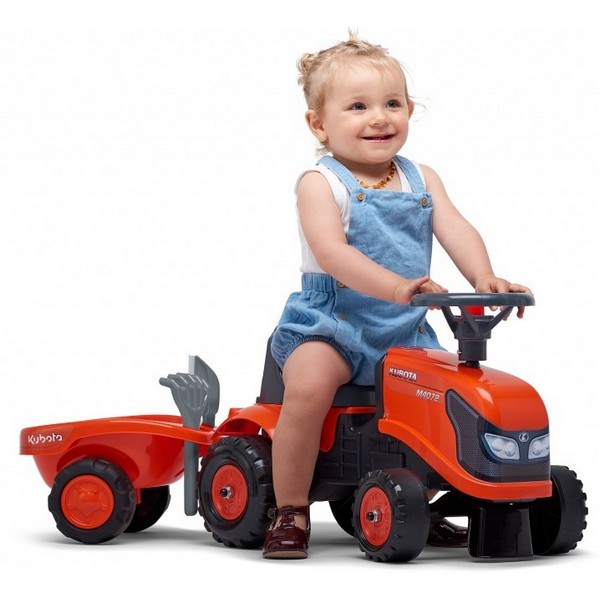 Продукт Falk - Бебешки трактор с ремарке, гребло и лопатка – оранжев - 0 - BG Hlapeta