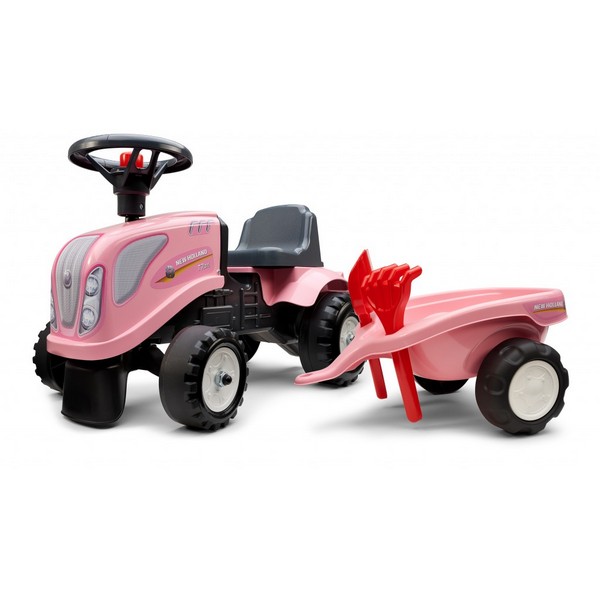 Продукт Falk - Бебешки трактор с ремарке Komatsu, гребло и лопатка – розов - 0 - BG Hlapeta