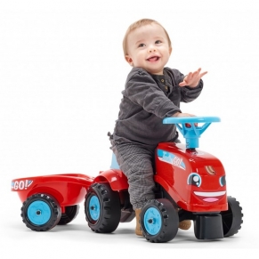 Falk - Детски трактор с ремарке – червен