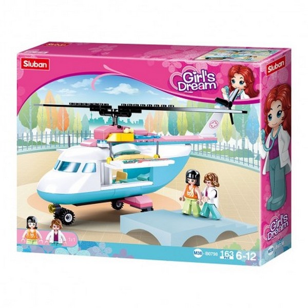 Продукт Sluban GIRLS DREAM Медицински вертолет - Конструктор, 163 ч. - 0 - BG Hlapeta