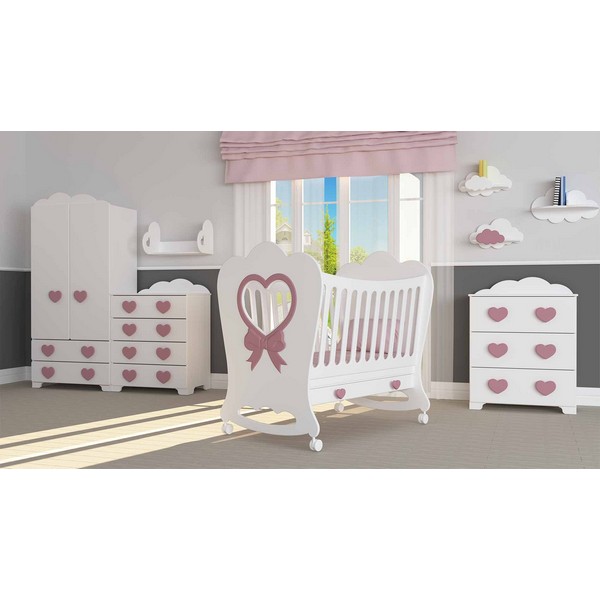 Продукт Bambino Casa Cuori Grandi Felici Rosa - Комод Розов - 0 - BG Hlapeta