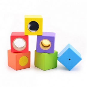 Jouéco -Дървени активни сензорни кубчета, 6 кубчета
