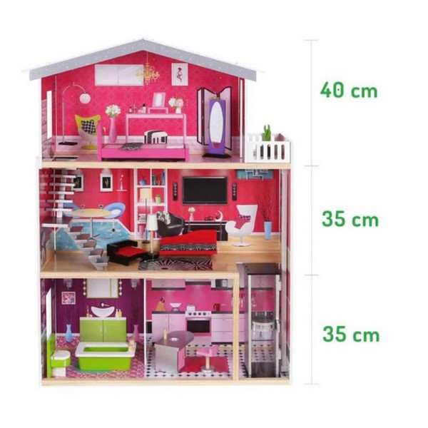 Продукт Moni Toys Isabella - Дървена къща за кукли с обзавеждане и асансьор - 0 - BG Hlapeta