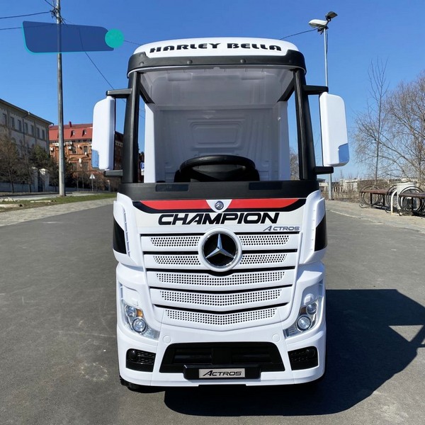 Продукт Акумулаторен камион Mercedes ACTROS Licensed 4X4 с ремарке 2X12V батерия, с меки гуми и кожена седалка - 0 - BG Hlapeta