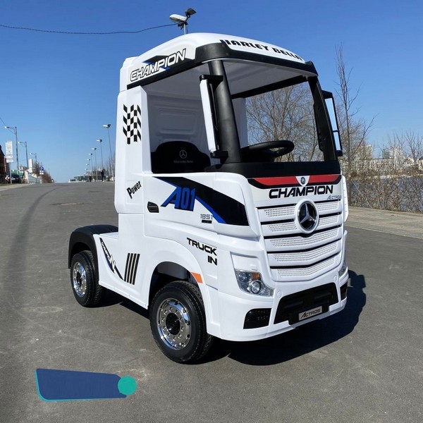 Продукт Акумулаторен камион Mercedes ACTROS Licensed 4X4 с ремарке 2X12V батерия, с меки гуми и кожена седалка - 0 - BG Hlapeta