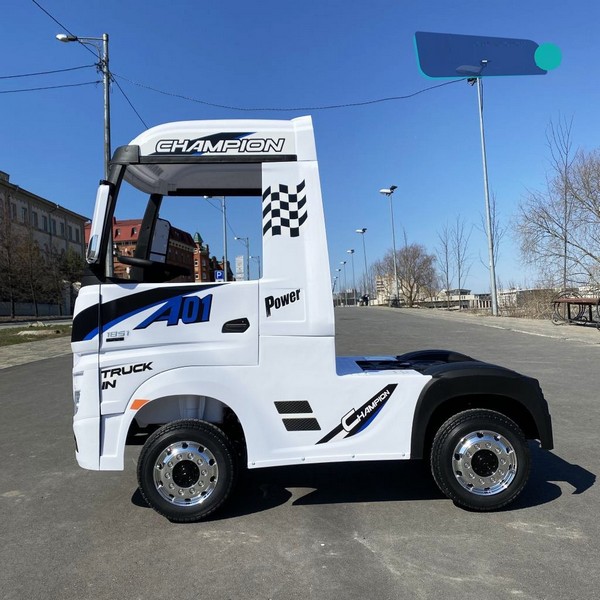 Продукт Акумулаторен камион Mercedes ACTROS Licensed 4X4 с ремарке 2X12V батерия, с меки гуми и кожена седалка - 0 - BG Hlapeta