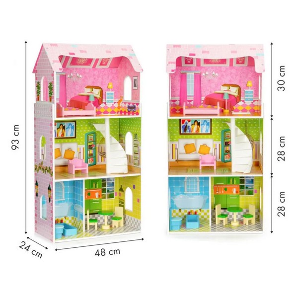 Продукт EcoToys - Дървена къща за кукли с мебели - 0 - BG Hlapeta
