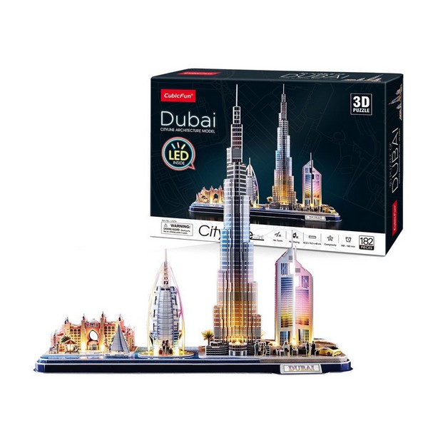 Продукт Cubic Fun - Пъзел 3D City Line Dubai 182ч. с LED светлини  - 0 - BG Hlapeta