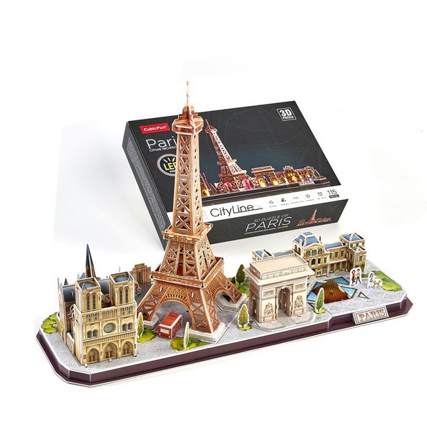 Продукт Cubic Fun - Пъзел 3D City Line Paris 115ч. с LED светлини  - 0 - BG Hlapeta