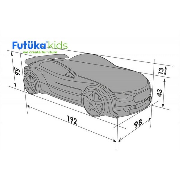 Продукт Futuka Kids NEO - Легло +матрак 3D +дънно осветление +светещи фарове +мек спойлер - 0 - BG Hlapeta