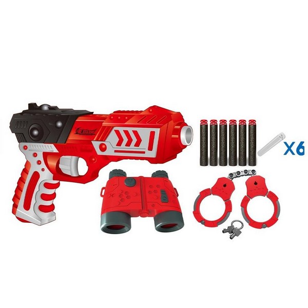 Продукт OCIE RED GUNS - Игрален комплект с пистолет, бинокъл и белезници  - 0 - BG Hlapeta