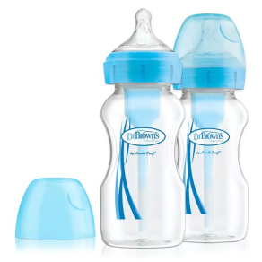  Dr.Brown`s - Шише Wide-Neck Options+ 2 бр. 270 ml Синьо