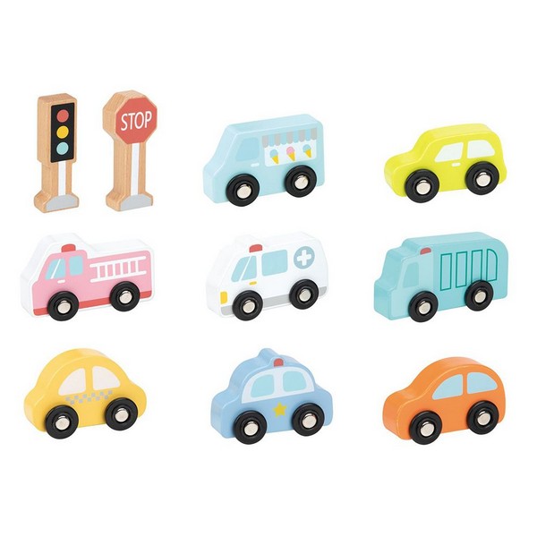 Продукт Lelin Toys - Комплект дървени автомобили и пътни знаци - 0 - BG Hlapeta