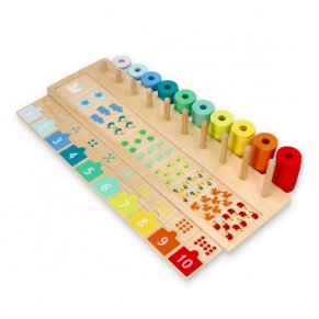 Lelin Toys Научи се да броиш до 10 - Дървена низанка