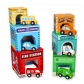 Продукт Lelin Toys - Kартонени кубчета, с дървени превозни средства - 3 - BG Hlapeta