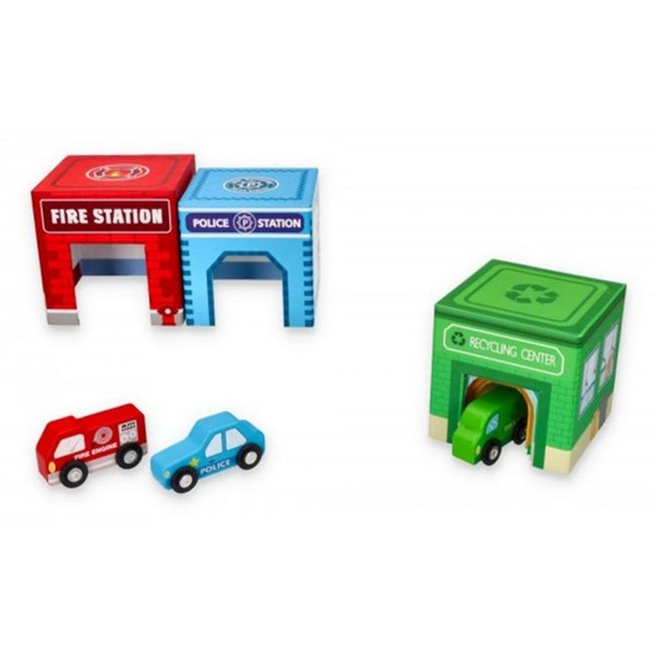 Продукт Lelin Toys - Kартонени кубчета, с дървени превозни средства - 0 - BG Hlapeta