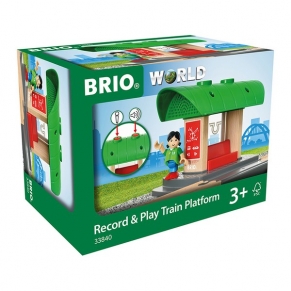 Brio-гара Record & Play Train Platform-играчка 