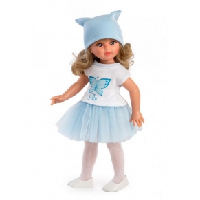 Asi - Кукла Сабрина, с бяла тениска с пеперуда и синя пола